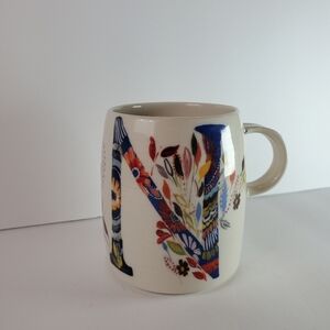 Anthropologie Starla Halfmann Mug "N" Initial Letter Monogram